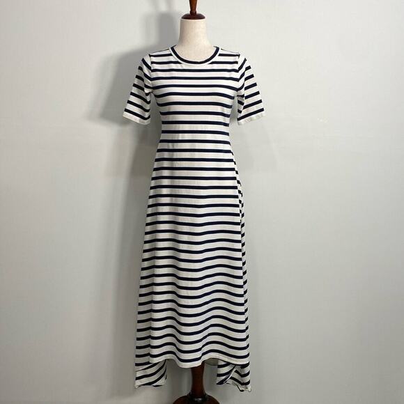 J. Crew Maxi Dress Modest Cotton Women's XS  Blue White - Picture 1 of 13